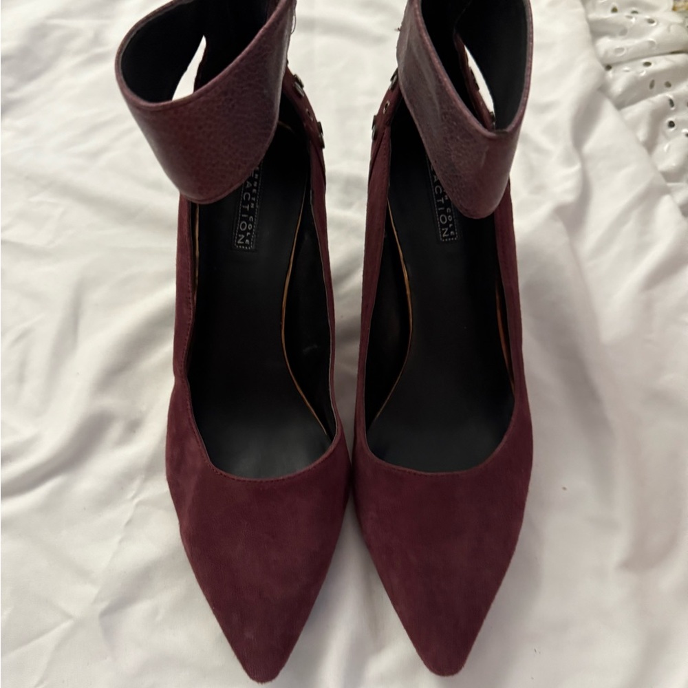 Kenneth Cole Reaction Deep Red Ankle Strap Heels